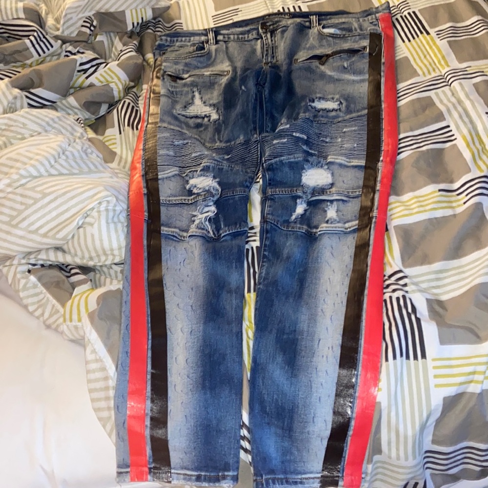mens biker denim